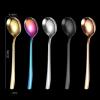 SEELLODGE Silverware Flatware Cutlery Set, 1/4/6/8/10/12 Pieces 304 Stainless Steel Spoons, Thickened Stirring Ice Spoon, Coffee Spoon, Home Eating Dessert Spoon(Gold,10 Pieces) view 2