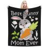 Best Bunny Mom Ever Throw Blanket for Couch 50"x40" Cozy Soft Sofa Chair Bed Throw Blankets Flannel Blanket view 1
