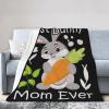 Best Bunny Mom Ever Throw Blanket for Couch 50"x40" Cozy Soft Sofa Chair Bed Throw Blankets Flannel Blanket view 2