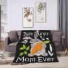 Best Bunny Mom Ever Throw Blanket for Couch 50"x40" Cozy Soft Sofa Chair Bed Throw Blankets Flannel Blanket view 4