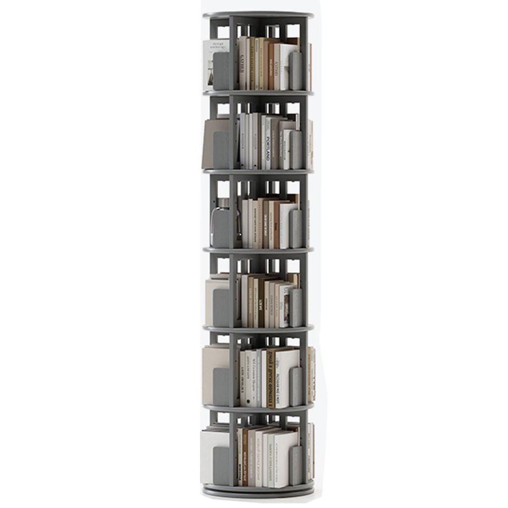 3/4/5/6 Tier Rotating Bookshelf Wide Base Heavy-Duty and Stable Three-Dimensional Shape Saves Space Suitable for Living Room Office Bedroom(Grey,193 * 45.5cm)
