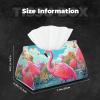 Tissue Box Cover PU Leather Rectangular Tissue Box Flamingo Bird Tissue Holder Napkin Dispenser Decorative Tissue Box Holder Paper Holder for Bathroom Office 7.9" L x 4.9" W x 4.5" H view 2