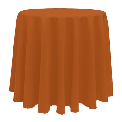 Ultimate Textile -5 Pack- 108-Inch Round Polyester Linen Tablecloth, Burnt Orange