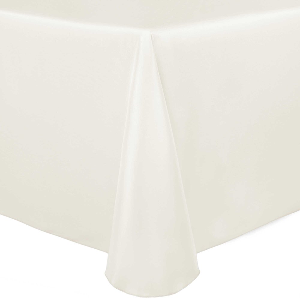 Ultimate Textile -2 Pack- Bridal Satin 108 x 156-Inch Rectangular Tablecloth, Ivory Cream