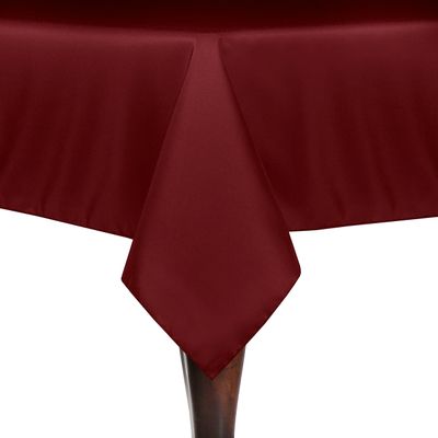 Ultimate Textile 84x84 in Square Polyester Tablecloth - Machine Washable, Stain & Wrinkle Resistant Table Cloth for Dining, Events & Parties - Cherry Red, 10 Pack