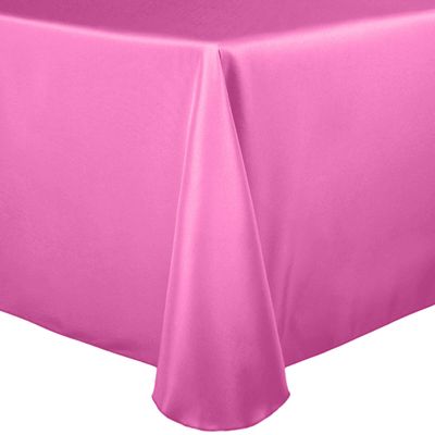 Ultimate Textile -3 Pack- 52 x 70-Inch Oval Polyester Linen Tablecloth, Neon Pink