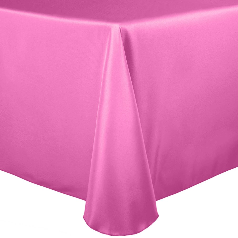 Ultimate Textile -3 Pack- 52 x 70-Inch Oval Polyester Linen Tablecloth, Neon Pink