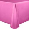 Ultimate Textile -3 Pack- 52 x 70-Inch Oval Polyester Linen Tablecloth, Neon Pink view 1