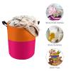Large Laundry Hamper, Orange and Bright Pink Waterproof Laundry Basket Collapsible Dirty Clothes Washing Bin for College Dorm, Family Essentials view 3