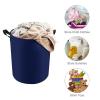 Large Laundry Hamper, Navy Blue Chic Solid Color Waterproof Laundry Basket Collapsible Dirty Clothes Washing Bin for College Dorm, Family Essentials view 3