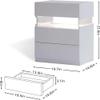 Night Stand,3 Drawer Nightstand,Led Nightstand,Wood Bedside Table,Modern Side Table with Adjustable Lights,Table Top and Open Shelf for Bedroom,Living Room (White) view 2