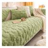 AOPPLSOT Sofa Cover Winter Plush Couch Cover Sofa Cover 3 Seater, Couch Cover L and U Shape Corner Sofa Sofa Cover Non-Slip Couch Protector, Thicken Rabbit Velvet,Green,90 * 90cm view 1