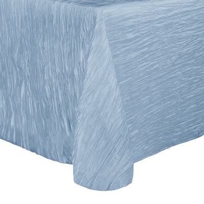 Ultimate Textile -2 Pack- Crinkle Taffeta - Delano 70 x 104-Inch Oval Tablecloth, Ice Blue