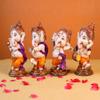 UGRA Dancing Ganesha Statue Set of 4 Piece, Musical Ganesh Idol Marriage Return Gift, Hindu Good Luck Gift for New Beginnings view 2
