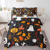 Erosebridal Girls Pumpkin Comforter Set for Boys King Size 7 Piece Bed in A Bag Halloween Bedding Set for Kids Teens Witch Hat All Season for Bedroom,Gothic Skull Reversible Bed Sets view 1