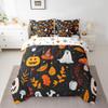 Erosebridal Girls Pumpkin Comforter Set for Boys King Size 7 Piece Bed in A Bag Halloween Bedding Set for Kids Teens Witch Hat All Season for Bedroom,Gothic Skull Reversible Bed Sets view 2