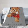 Fighting Bears Throw Blanket for Couch 40"x30" Cozy Soft Sofa Chair Bed Throw Blankets Flannel Blanket view 2