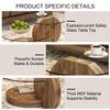 42" Glass Coffee Table, Modern Round Tempered Clear Coffee Tables Decor for Living Room, 3-Tier Circle Coffee Table with Storage Wooden Accent Center Table Side Table for Home Office (Wood) view 4