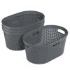 Dehouse 40 L Large Plastic Laundry Basket with Handles, 4 Pack Plastic Clothes Laundry Basket, 22.44" L x 14.96" W x 10.31" H, Gray view 1