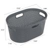 Dehouse 40 L Large Plastic Laundry Basket with Handles, 4 Pack Plastic Clothes Laundry Basket, 22.44" L x 14.96" W x 10.31" H, Gray view 2