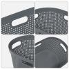 Dehouse 40 L Large Plastic Laundry Basket with Handles, 4 Pack Plastic Clothes Laundry Basket, 22.44" L x 14.96" W x 10.31" H, Gray view 3