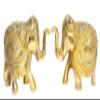 athizay Elephant Set of 2 Brass Statue Showering Pose vastu showpiece Decorative Items Gold Finish for Home Office Table Decor (6 cm Tall) view 1