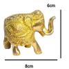 athizay Elephant Set of 2 Brass Statue Showering Pose vastu showpiece Decorative Items Gold Finish for Home Office Table Decor (6 cm Tall) view 2