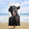 SYJTGDE Plus Size Beach TowelsCute Black Goat AnimalBeautifully Painted Beach Towels Unisex Beach Towels Classic and Stylish Travel Beach Towels view 3
