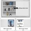 Hd Bathroom Mirror Cabinet with Sliding Doors,led Medicine Cabinet Mirror for Bathroom with Ipx4 Waterproof Time Display and Defogging 2 Doors Bathroom Wall Cabinet for Bedroom Dressing Room view 2