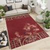 2x4 Runner Rug Asian Traditional Elements Rugs for Entryway, Classic Plum Blossom Chinese Red Washable Kitchen Rugs Soft Non Slip Anti Fatigue for Sink Laundry Indoor Hallways view 2
