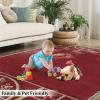 2x4 Runner Rug Asian Traditional Elements Rugs for Entryway, Classic Plum Blossom Chinese Red Washable Kitchen Rugs Soft Non Slip Anti Fatigue for Sink Laundry Indoor Hallways view 4