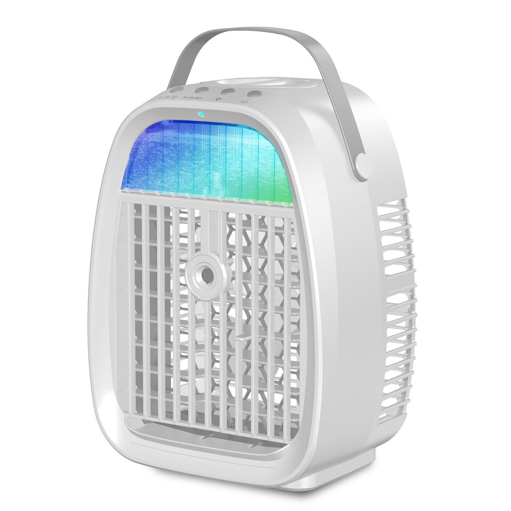 Portable Air Conditioner, Air Coolers for Home, Mini Air Conditioner, Personal 3-in-1 Fan Cooler, 3 Wind Speeds & 7 LED Lights, for Home Office Dorm