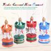6Pcs/Set Wooden Carousel with Hanging Strap, Merry Go Round Wood Horse, Festival Room Decoration Present for Cafe Living Room Office Table or Bedroom Decor view 2