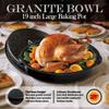 19 Turkey Roasting Pan Enamel Oval Granite Large Roaster Pan with Lid with 17in Inner Diameter Large Capacity Suitable for Thanksgiving Enamel Cook Ware Dishwasher Compatibility Oven Christmas Gift view 2