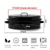 19 Turkey Roasting Pan Enamel Oval Granite Large Roaster Pan with Lid with 17in Inner Diameter Large Capacity Suitable for Thanksgiving Enamel Cook Ware Dishwasher Compatibility Oven Christmas Gift view 3