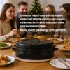 19 Turkey Roasting Pan Enamel Oval Granite Large Roaster Pan with Lid with 17in Inner Diameter Large Capacity Suitable for Thanksgiving Enamel Cook Ware Dishwasher Compatibility Oven Christmas Gift view 4