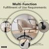 Home Office Swivel Desk Chair,Modern Velvet Vanity Chair with Adjustable Wide Back,Cute Upholstered Rolling Chair,Task Study Armchair with Wheels for Bedroom,Study Room,Classroom (Light Camel) view 4