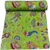 Aizza Trends Handmade Pure Cotton Kantha Quilt, Traditional Look Bed Spread, Bed Cover, Kantha Gudri (Green-1, Twin Size 60" x 90") view 1