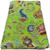 Aizza Trends Handmade Pure Cotton Kantha Quilt, Traditional Look Bed Spread, Bed Cover, Kantha Gudri (Green-1, Twin Size 60" x 90") view 2