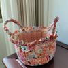 BOOMLATU Handmade Romantic Floral Round Cotton Rope Woven Storage Baskets with Handles and Lace Decor for Storing Toys, Household Items, Supplies 10" x 6.2in (Style 9) view 1