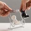 2Pcs Shaker or Salt Shaker with Adjustable Pour Holes - Swing Figure Shaker - for Table Salt, White and Black view 3