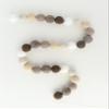 Mini Felt Factory | Felt Garland ~7 Ft Boho 100% Wool Pom Balls (30 Pcs) Brown Boho Tan Neutral Tone White | Decor Mantel Hanging Seasonal Banner Craft Wall Party view 3
