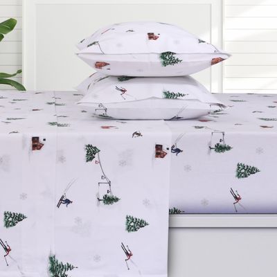 Tribeca Living Ultra Soft Turkish Cotton Flannel Twin Sheet Set with Extra Deep Pocket, 100% Cotton Flannel Sheets 3 Piece Set, Aspen 170-GSM