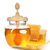 Bitbat Honey Pot 17oz Glass honey jars with dipperWooden Honey Dipper StickHoney Jars with Lids,Glass Honey Dispenser/Containers with Wooden Honey Dipper view 1