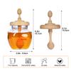 Bitbat Honey Pot 17oz Glass honey jars with dipperWooden Honey Dipper StickHoney Jars with Lids,Glass Honey Dispenser/Containers with Wooden Honey Dipper view 3