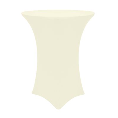 Ultimate Textile -10 Pack- 24-Inch Round Cocktail Spandex Fitted Stretch Elastic Tablecloth - Fits 42" High Tables, Ivory Cream