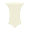 Ultimate Textile -10 Pack- 24-Inch Round Cocktail Spandex Fitted Stretch Elastic Tablecloth - Fits 42" High Tables, Ivory Cream view 1