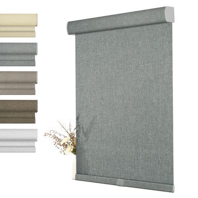 BERISSA Cordless 70% Blackout Roller Shades,Linen Fabric.Grey.25 W x 48" H