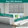 BERISSA Cordless 70% Blackout Roller Shades,Linen Fabric.Grey.25 W x 48" H view 3