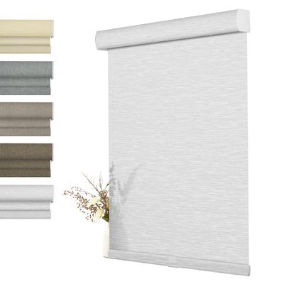 BERISSA Cordless 70% Blackout Roller Shades,Linen Fabric.White.25 W x 48" H